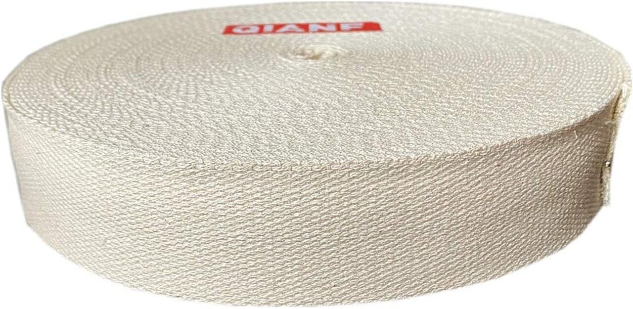 1 Inch Natural Heavy Cotton Webbing – 10 Yards Durable Cotton Strap for Bags, Backpack Straps, Tote Handles, Belts & DIY Craft Projects